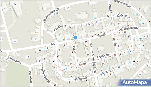 Pyskowice, Armii Krajowej, 1/11, mapa Pyskowice