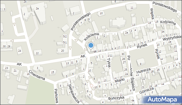 Pyskowice, Armii Krajowej, 18, mapa Pyskowice