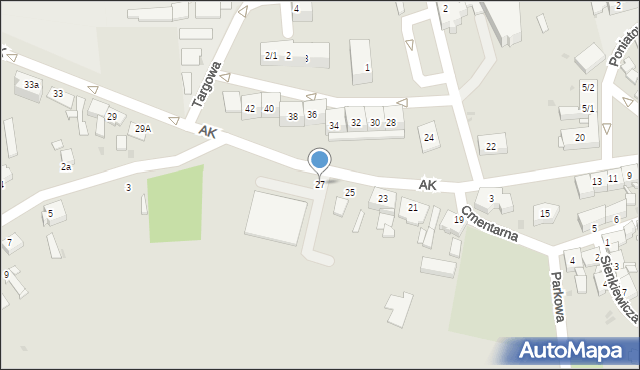 Pyskowice, Armii Krajowej, 27, mapa Pyskowice