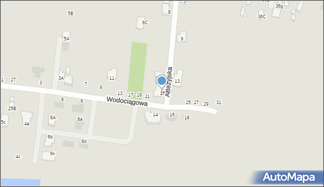 Radom, Artezyjska, 16, mapa Radomia