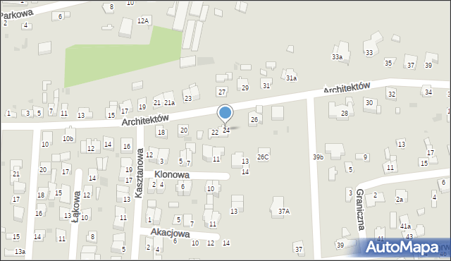 Radomsko, Architektów, 24, mapa Radomsko