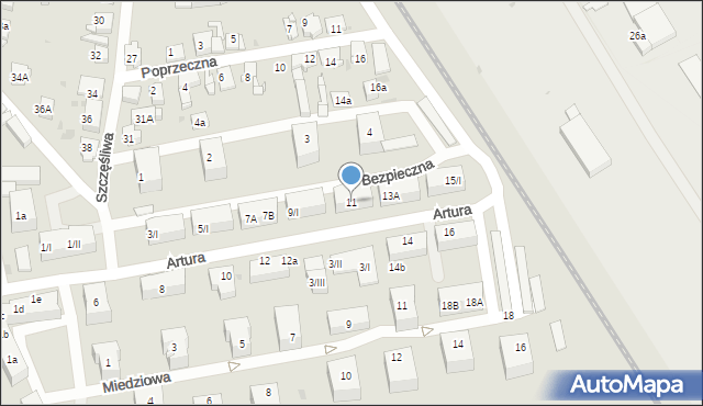 Radzionków, Artura, 11, mapa Radzionków