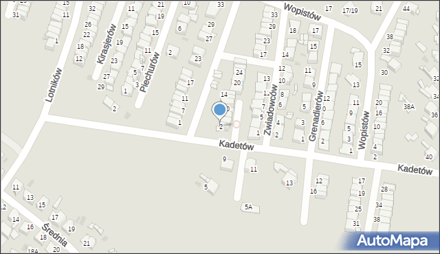 Radzionków, Artylerzystów, 2, mapa Radzionków