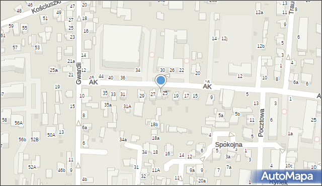 Radzyń Podlaski, Armii Krajowej, 25B, mapa Radzyń Podlaski