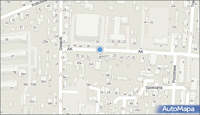 Radzyń Podlaski, Armii Krajowej, 29, mapa Radzyń Podlaski