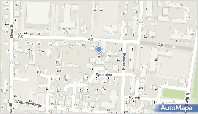 Radzyń Podlaski, Armii Krajowej, 5a, mapa Radzyń Podlaski