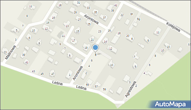 Robakowo, Aroniowa, 8, mapa Robakowo