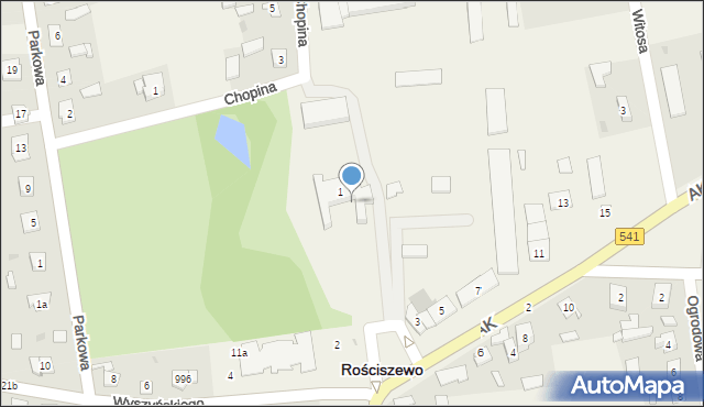 Rościszewo, Armii Krajowej, 1a, mapa Rościszewo