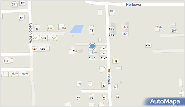 Rzeszów, Aroniowa, 71b/3, mapa Rzeszów