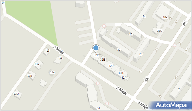 Sieradz, Armii Krajowej, 32L, mapa Sieradz