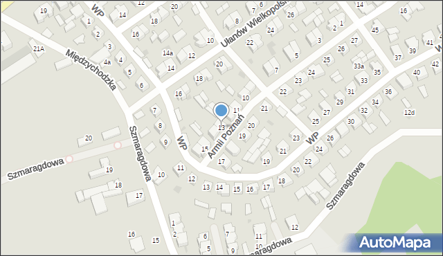 Sieraków, Armii Poznań, 13, mapa Sieraków