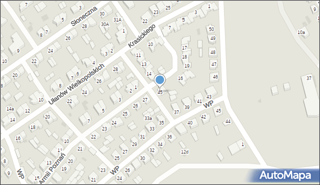 Sieraków, Armii Poznań, 45, mapa Sieraków