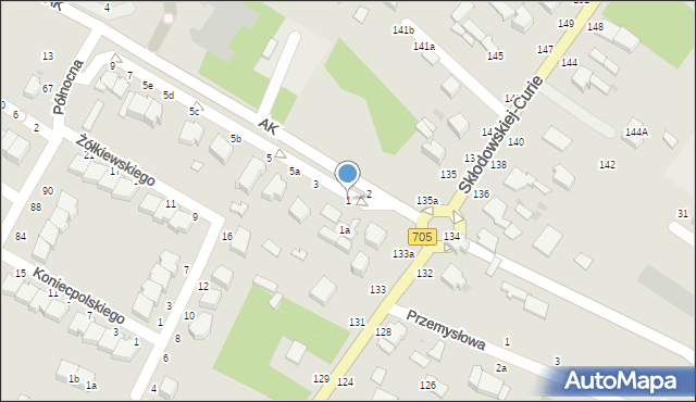 Skierniewice, Armii Krajowej, 1, mapa Skierniewic