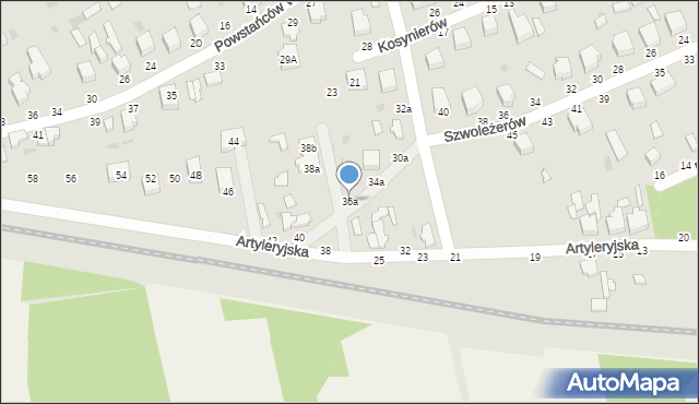 Skierniewice, Artyleryjska, 36a, mapa Skierniewic