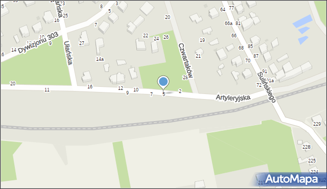 Skierniewice, Artyleryjska, 5, mapa Skierniewic