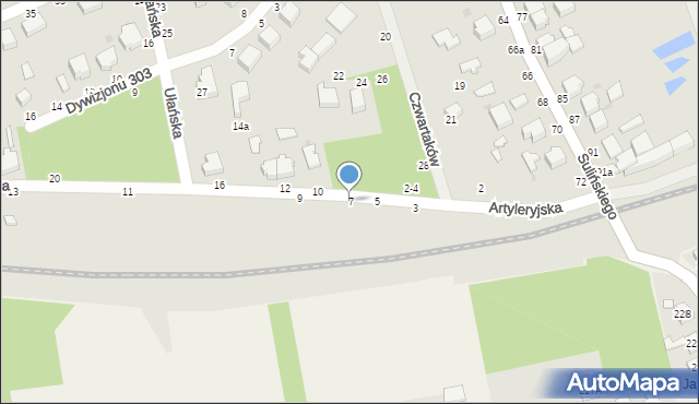 Skierniewice, Artyleryjska, 7, mapa Skierniewic