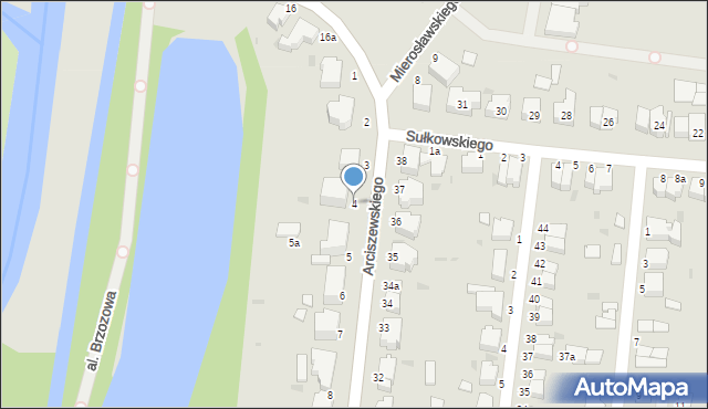 Słupsk, Arciszewskiego Krzysztofa, 4, mapa Słupska