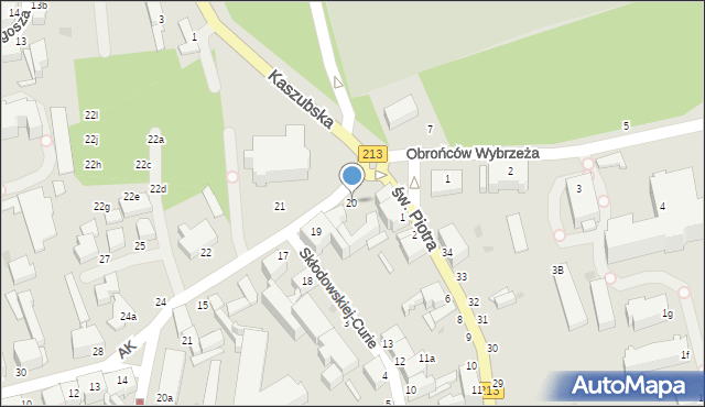 Słupsk, Armii Krajowej, 20, mapa Słupska