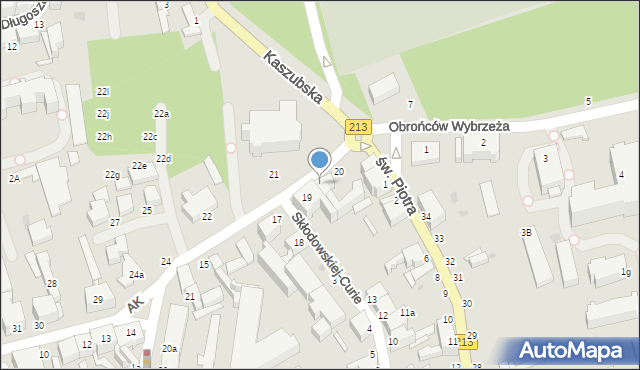 Słupsk, Armii Krajowej, 20a, mapa Słupska