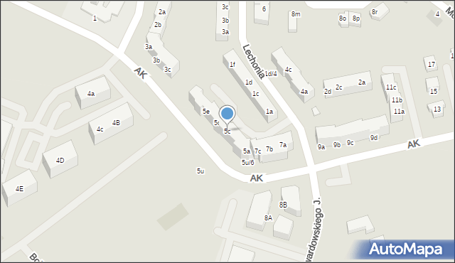 Stargard, Armii Krajowej, 5c, mapa Stargard