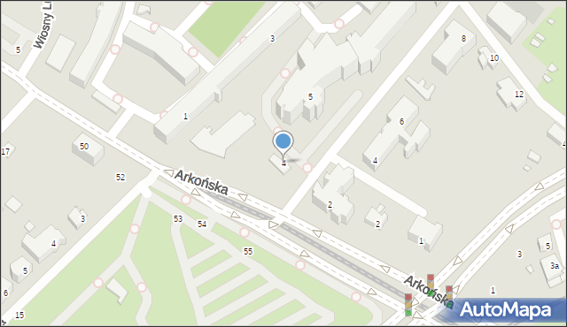 Szczecin, Arkońska, 4, mapa Szczecina