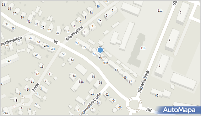 Szczecinek, Armii Krajowej, 59, mapa Szczecinek