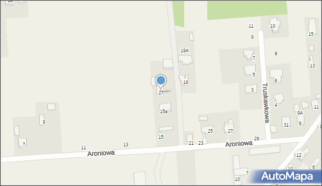 Szczęsna, Aroniowa, 17, mapa Szczęsna