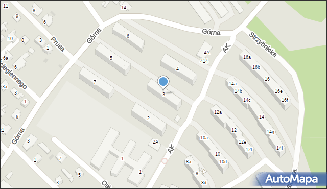 Tarnowskie Góry, Armii Krajowej, 3, mapa Tarnowskie Góry