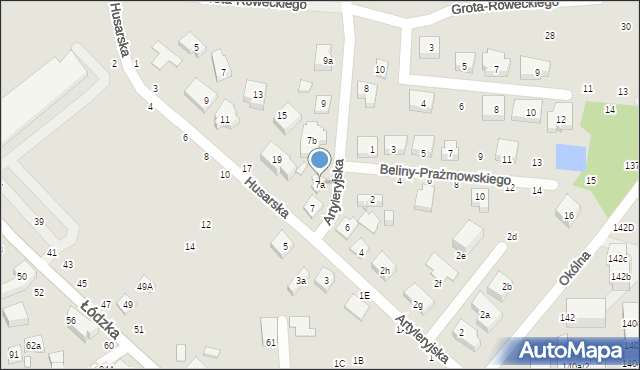 Toruń, Artyleryjska, 7a, mapa Torunia