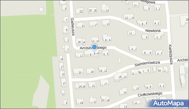 Warszawa, Arciszewskiego Krzysztofa, 7, mapa Warszawy