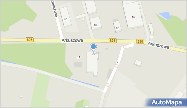 Warszawa, Arkuszowa, 11, mapa Warszawy