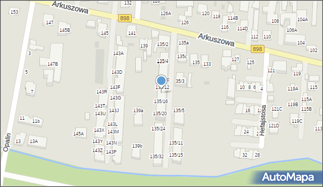 Warszawa, Arkuszowa, 135/14, mapa Warszawy