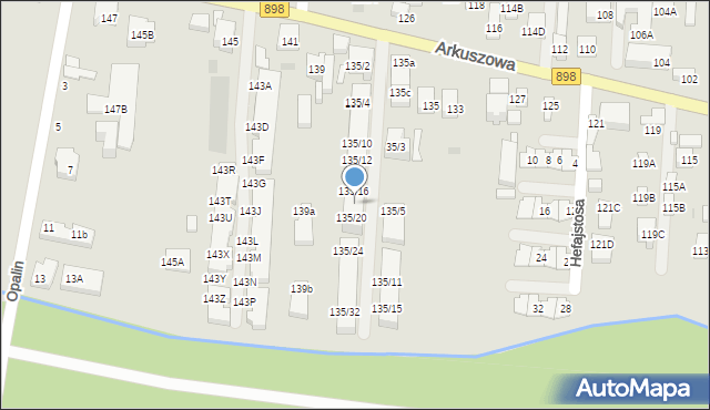 Warszawa, Arkuszowa, 135/18, mapa Warszawy