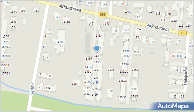 Warszawa, Arkuszowa, 143F, mapa Warszawy