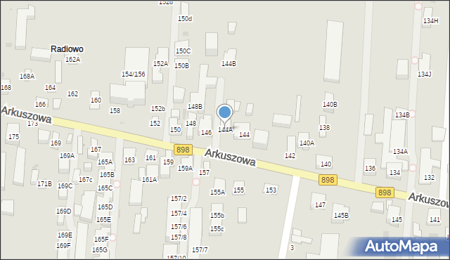 Warszawa, Arkuszowa, 144A, mapa Warszawy