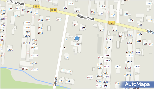 Warszawa, Arkuszowa, 147B, mapa Warszawy