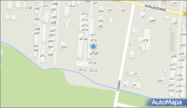 Warszawa, Arkuszowa, 157/15, mapa Warszawy