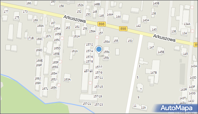Warszawa, Arkuszowa, 157/3, mapa Warszawy