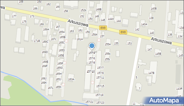 Warszawa, Arkuszowa, 157/4, mapa Warszawy