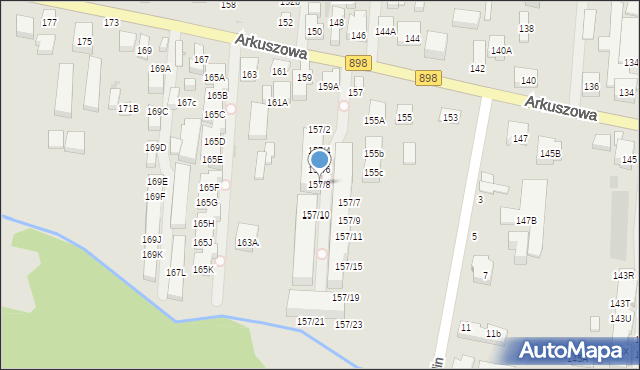 Warszawa, Arkuszowa, 157/8, mapa Warszawy