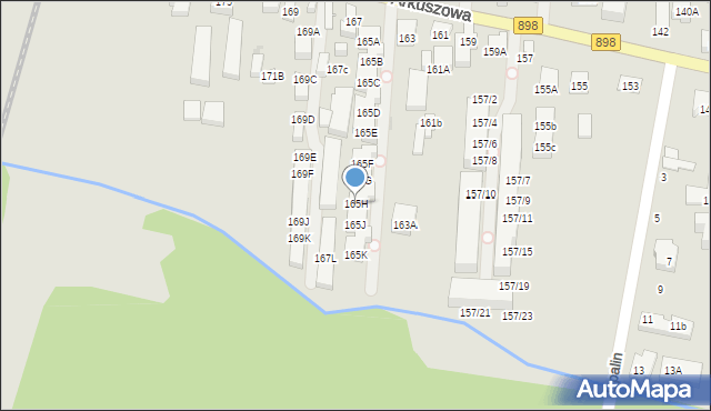 Warszawa, Arkuszowa, 165H, mapa Warszawy