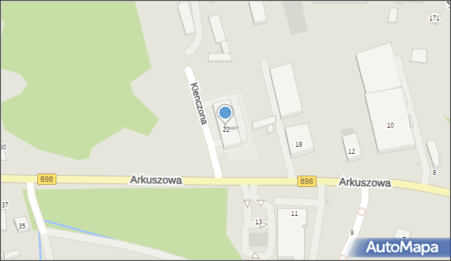 Warszawa, Arkuszowa, 22, mapa Warszawy