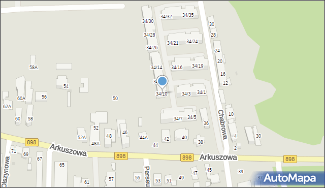 Warszawa, Arkuszowa, 34/10, mapa Warszawy