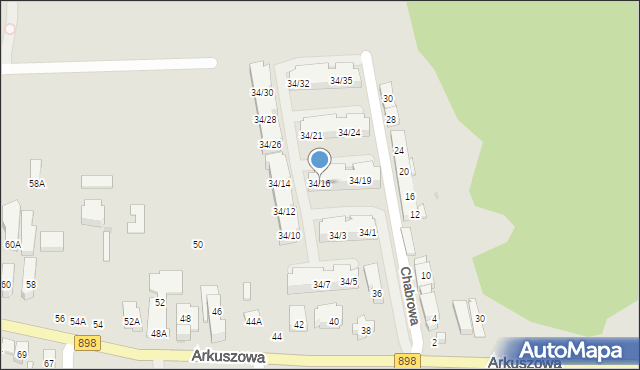 Warszawa, Arkuszowa, 34/16, mapa Warszawy