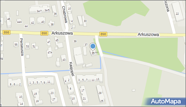 Warszawa, Arkuszowa, 35, mapa Warszawy