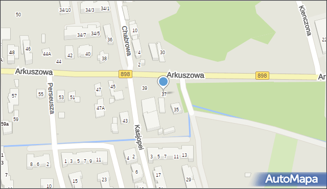 Warszawa, Arkuszowa, 37, mapa Warszawy