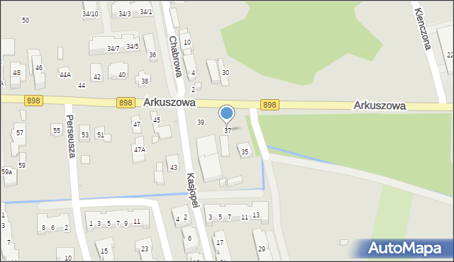 Warszawa, Arkuszowa, 37, mapa Warszawy