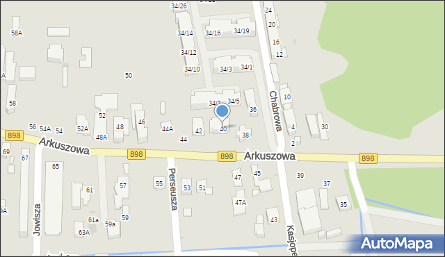 Warszawa, Arkuszowa, 40, mapa Warszawy