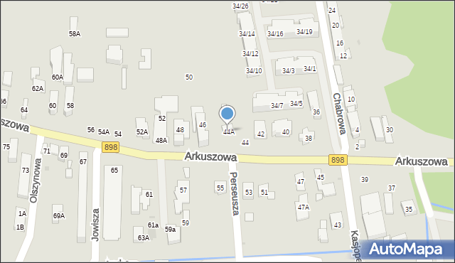 Warszawa, Arkuszowa, 44A, mapa Warszawy