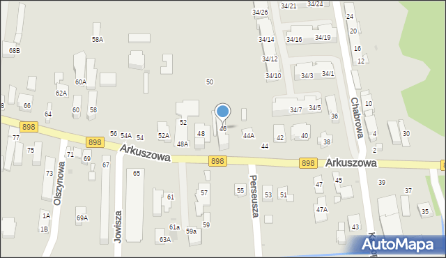 Warszawa, Arkuszowa, 46, mapa Warszawy